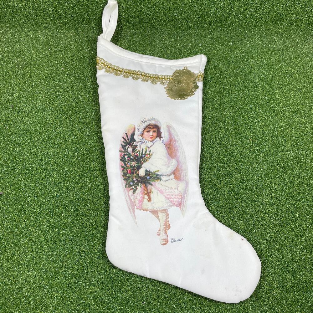 Vintage Rennoc Angel Christmas Stockings Victorian Cottage Decor